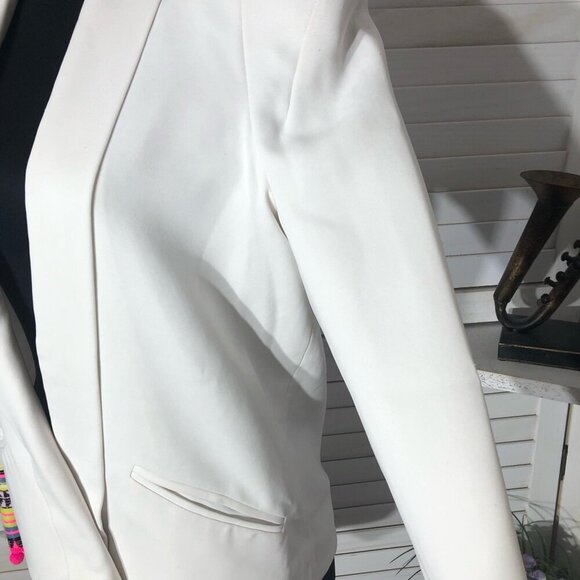 Bless The Mess Structured Blazer Artisan Neon Embellished Cuffs White sz M 38 - Picture 9 of 12